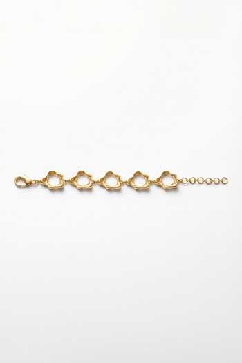 Mnsh_Gold Plated Organic Link Bracelet _Online_at_Aza_Fashions