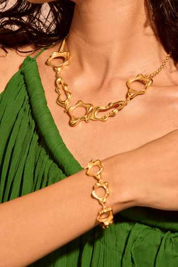 Buy_Mnsh_Gold Plated Organic Link Bracelet _Online_at_Aza_Fashions