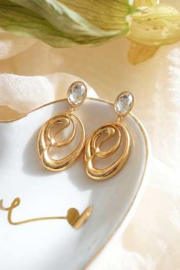 Mnsh Mirror Stone Earrings 