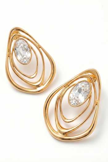 Buy_Mnsh_Gold Plated Flowing Loop Earrings _Online_at_Aza_Fashions