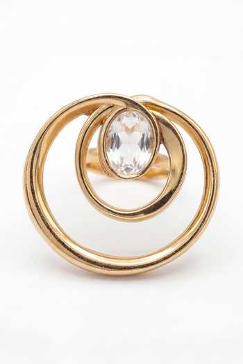 Mnsh_Gold Plated Curve Ring _Online_at_Aza_Fashions