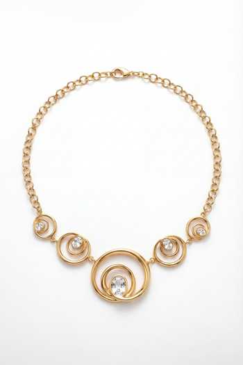Shop_Mnsh_Gold Plated Mirror Stone Choker _Online_at_Aza_Fashions