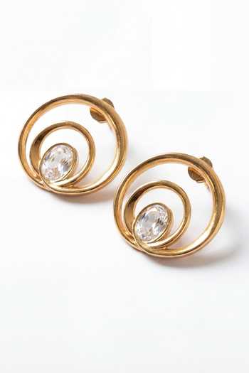 Mnsh Gold Plated Wave Curve Stud Earrings Online at Aza Fashions Mnsh_Gold Plated Wave Curve Stud Earrings _Online_at_Aza_Fashions
