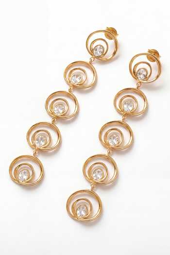 Buy Mnsh Gold Plated Mirror Stone Danglers Earrings Online at Aza Fashions Buy_Mnsh_Gold Plated Mirror Stone Danglers Earrings _Online_at_Aza_Fashions