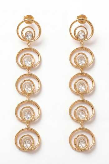 Mnsh Mirror Stone Danglers Earrings