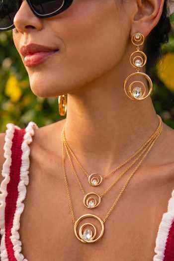 Mnsh Gold Plated Wave Trio Earrings at Aza Fashions Mnsh_Gold Plated Wave Trio Earrings _at_Aza_Fashions