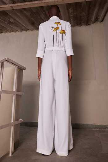 Shahin Mannan Narcissus Garden Jumpsuit With Belt 