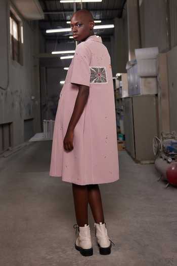 Shahin Mannan Heart Telephone & Text Panelled Dress 