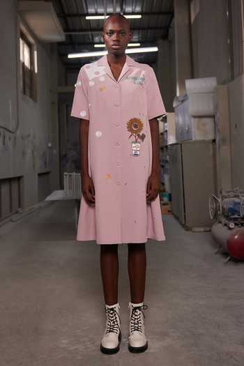 Shahin Mannan Heart Telephone & Text Panelled Dress 
