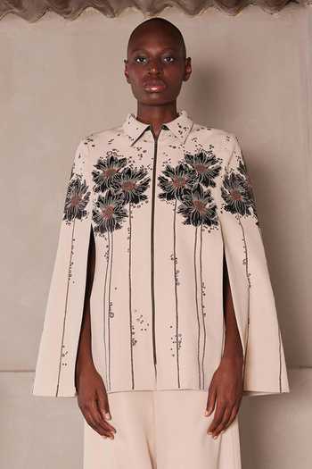 Shahin Mannan Floral Patch Cape 