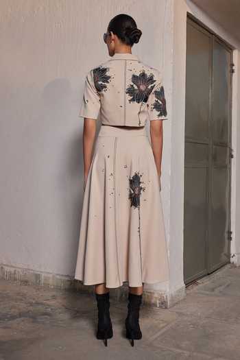 Shahin Mannan Floral Bubbles Crop Top 