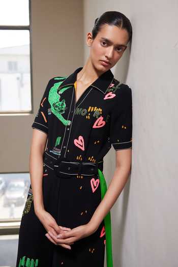 Shahin Mannan_Black Funky Panther Jumpsuit _Online_at_Aza_Fashions