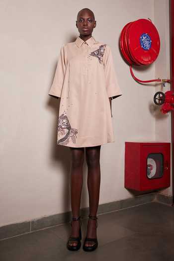 Shahin Mannan Big Fish Button Down Tunic Dress 