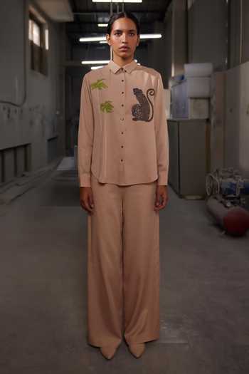 Shahin Mannan Monkey & Trees Shirt With Pant 