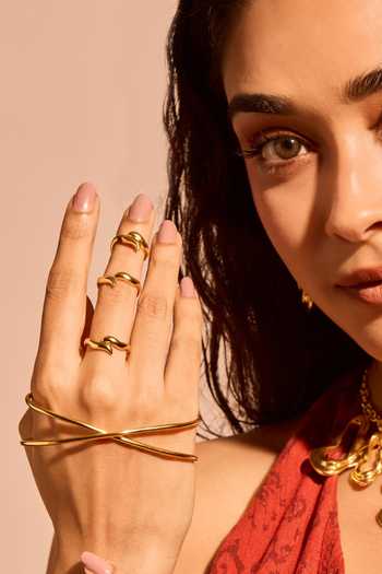 Mnsh  Aura Palm Cuff & Ring Set 
