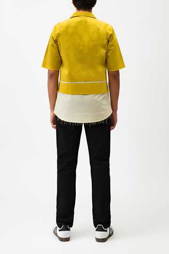 Neora By Nehal Chopra Pintuck Collared Shirt For Kids