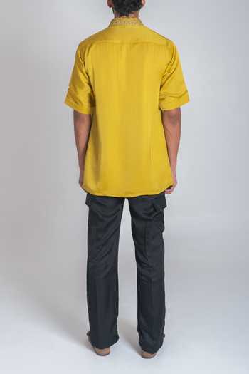 Neora By Nehal Chopra Braided Placket Shirt For Kids