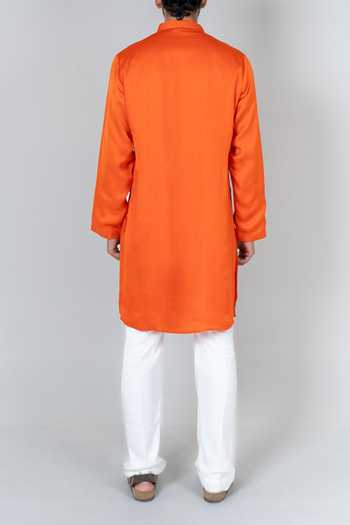 Neora By Nehal Chopra Braided Placket Kurta With Pyjama For Kids