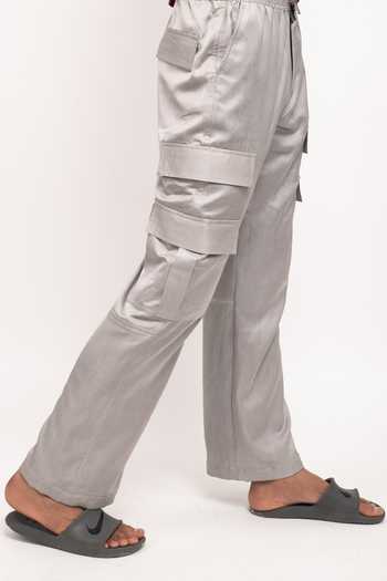 Buy Neora By Nehal Chopra Grey Bemberg Modal Silk, Lining Butter Crepe Plain Solid Cargo Pant For Kids Online at Aza Fashions Buy_Neora By Nehal Chopra_Grey Bemberg Modal Silk, Lining Butter Crepe Plain Solid Cargo Pant For Kids_Online_at_Aza_Fashions