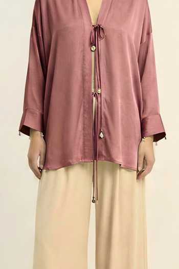 Neora By Nehal Chopra Brick Red Loop Top For Kids