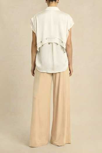 Neora By Nehal Chopra Ivory Coin Flap Shirt For Kids