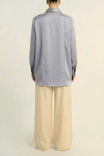 Neora By Nehal Chopra Steel Grey Shirt For Kids
