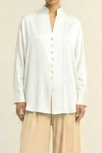 Neora By Nehal Chopra_Ivory White Shirt For Kids_Online_at_Aza_Fashions