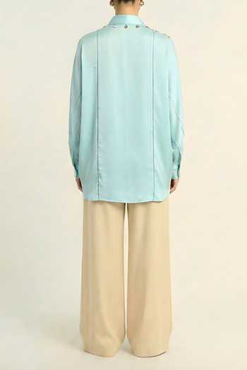 Neora By Nehal Chopra Tropical Breeze Blue Shirt For Kids