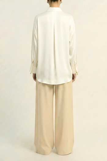 Neora By Nehal Chopra Ivory White Loop Shirt For Kids