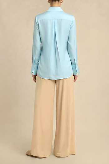 Neora By Nehal Chopra Tropical Breeze Blue Wrap Shirt For Kids