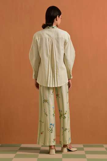 POZRUH Aurelia Floral Embroidered Shirt With Trouser 