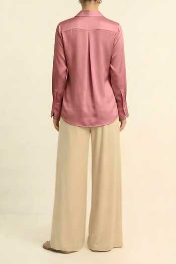 Neora By Nehal Chopra Pink Wrap Shirt For Kids