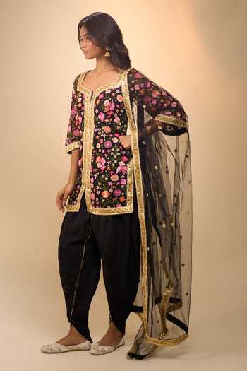 Samyukta Singhania Embroidered Net Kurta & Dhoti Pant Set 