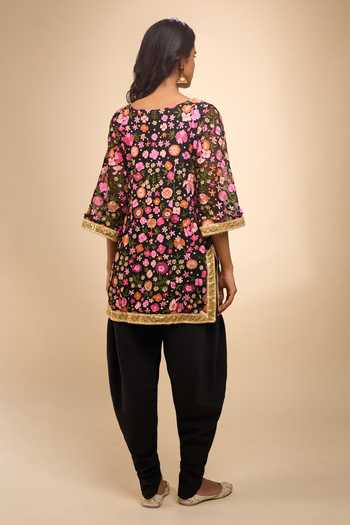 Samyukta Singhania Embroidered Net Kurta & Dhoti Pant Set 