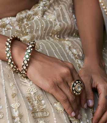 Preeti Mohan Green Aadhvi Polki Bangles - Set Of 2 Online at Aza Fashions Preeti Mohan_Green Aadhvi Polki Bangles - Set Of 2 _Online_at_Aza_Fashions