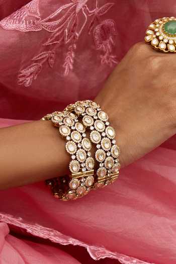 Preeti Mohan Taanusiya Antique Finish Polki Bangles - Set of 2 
