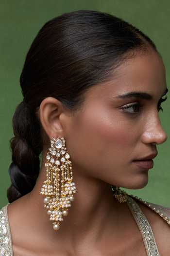 Preeti Mohan Chahak Polki Chandelier Earrings 