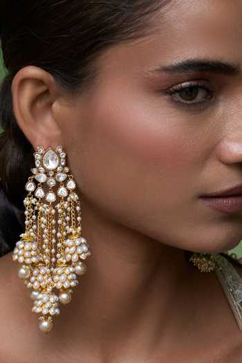 Preeti Mohan Chahak Polki Chandelier Earrings 