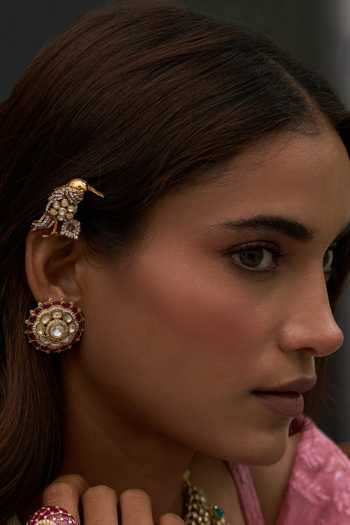 Preeti Mohan Reeva Polki Round Stud Earrings