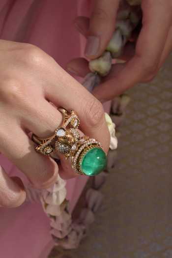 Preeti Mohan Geetika Polki Embellished Ring 