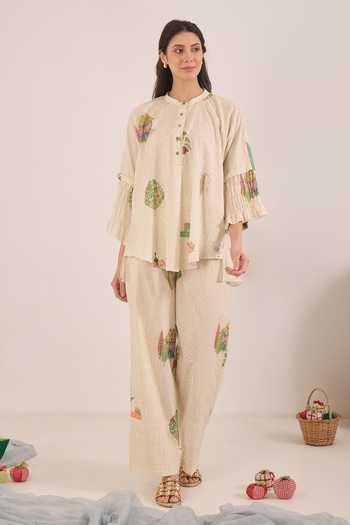 Shivani Bhargava Gulposh Cotton Kimono Top & Pant Set 