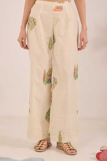 Shop Shivani Bhargava Cream Cotton Mandarin Collar Gulposh Kimono Top And Pant Set Online at Aza Fashions Shop_Shivani Bhargava_Cream Cotton Mandarin Collar Gulposh Kimono Top And Pant Set _Online_at_Aza_Fashions