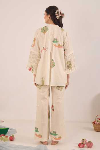 Shivani Bhargava Gulposh Scenic Print Kimono Top 