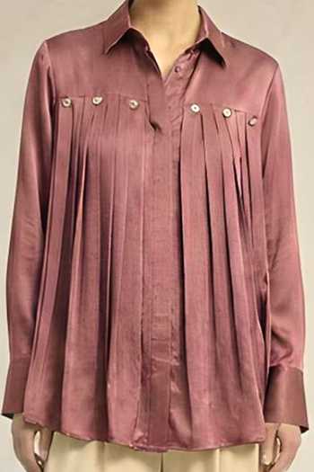 Neora By Nehal Chopra_Pink Gathered Shirt For Kids_Online_at_Aza_Fashions