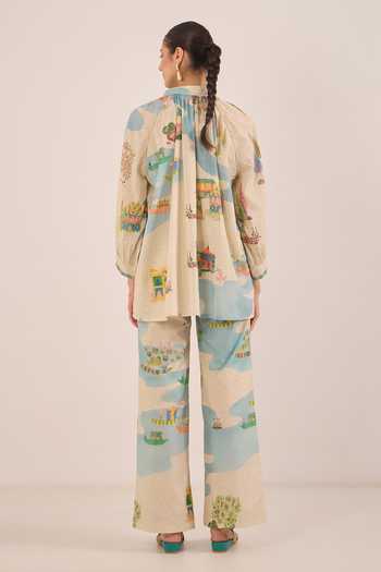 Shivani Bhargava Safar Scenic Print Cotton Top & Pant Co-ord Set 