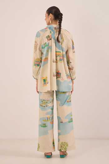 Shivani Bhargava Safar Scenic Print Cotton Top 