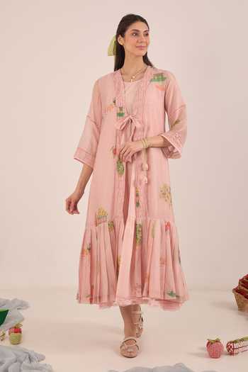 Shivani Bhargava Gulposh Printed Jacket With Checkered Dress 