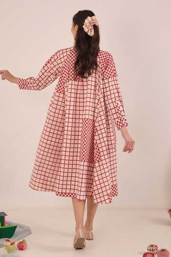 Shivani Bhargava Aarol Cotton Checkered Midi Dress 