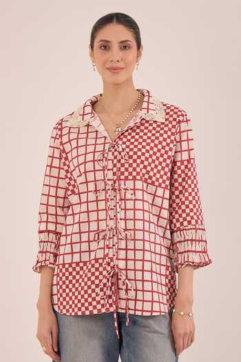 Shivani Bhargava Aarol Cotton Checkered String Shirt