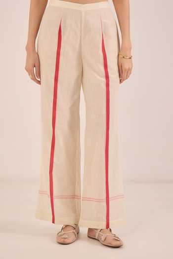 Buy Shivani Bhargava Ivory Cotton Collared Neck Gul Cross Stripe Shirt And Pant Co-ord Set Online at Aza Fashions Buy_Shivani Bhargava_Ivory Cotton Collared Neck Gul Cross Stripe Shirt And Pant Co-ord Set _Online_at_Aza_Fashions